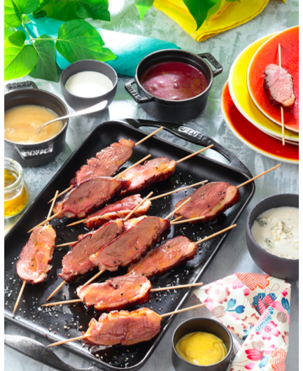 Mini-Brochettes de Magret aux 6 sauces