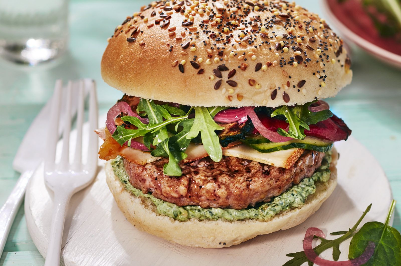 Burger de veau brousse au pesto roquetteépinard Cookissime